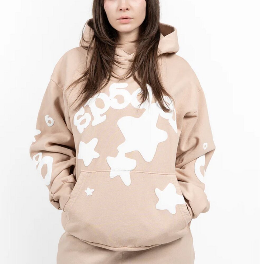 SP5DER Women's Beluga Pullover Hoodie Size L In Sand